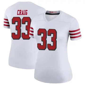 Women's San Francisco 49ers Roger Craig White Legend...
