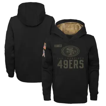 men's san francisco 49ers nike olive salute to service sideline therma performance pullover hoodie